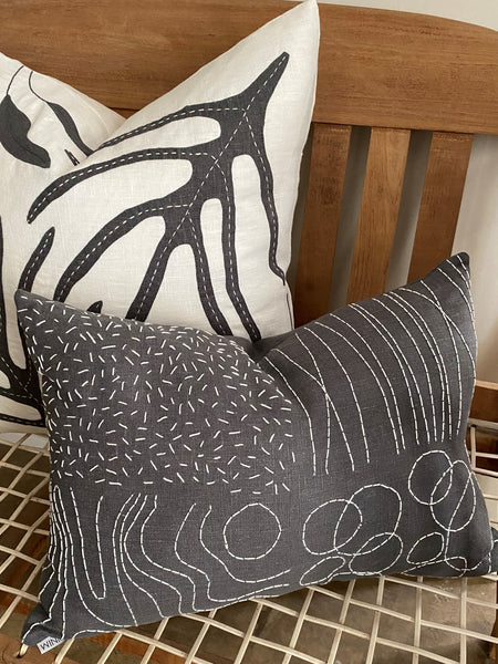 Small DOODLE CUSHION Charcoal